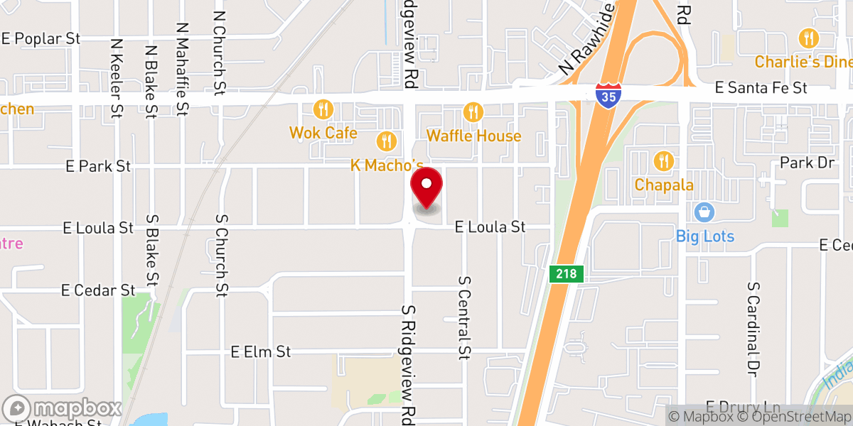 Map showing location of New Life Baptist Church