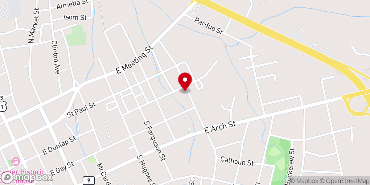 Map showing location of Greater Frazier AME Zion Church
