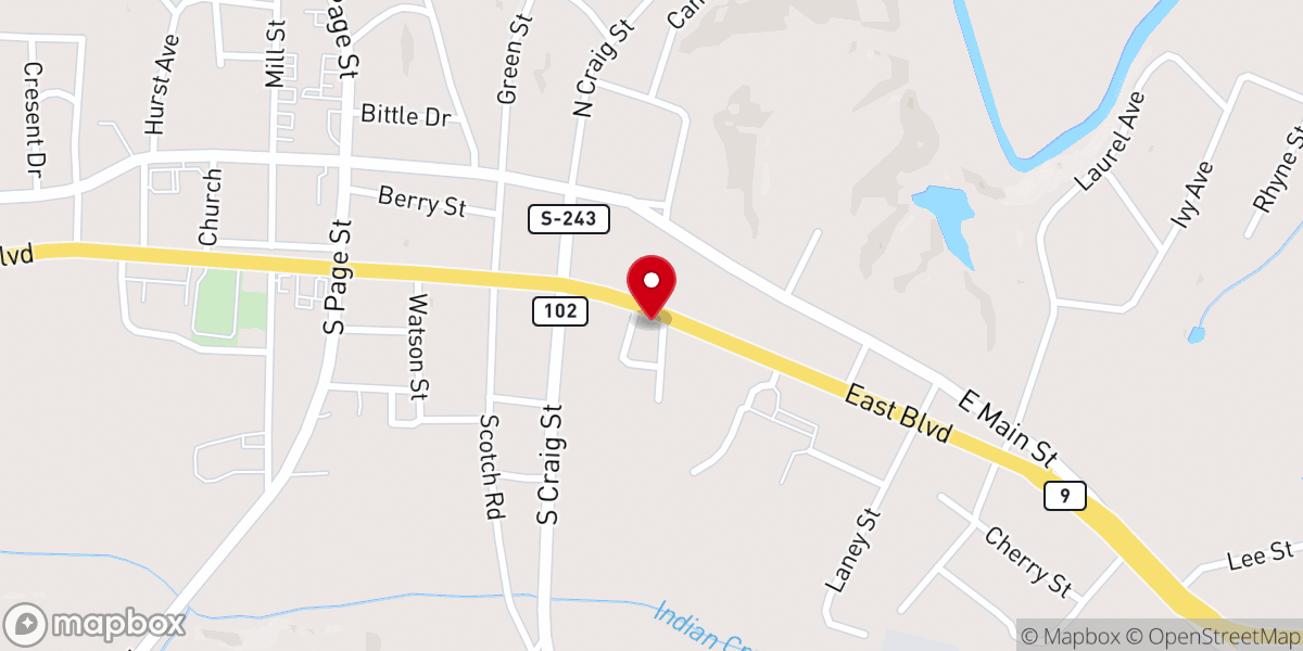 Map showing location of Chesterfield Church of God