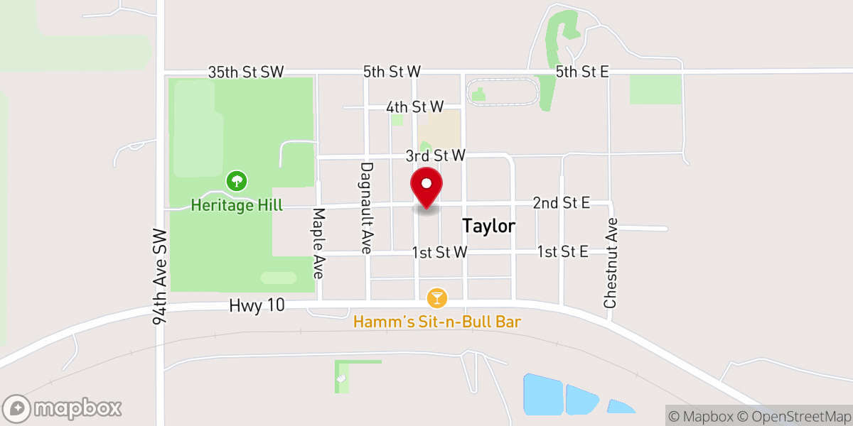 Map showing location of Taylor Opera House