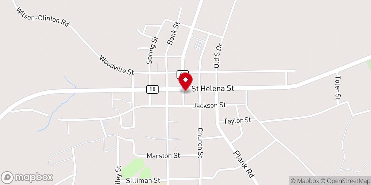 Map showing location of East Feliciana Clerk-Court