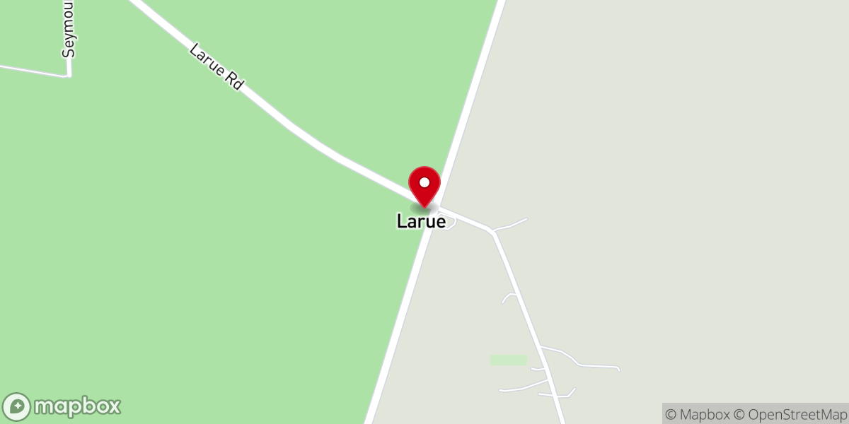 Map showing location of Larue Baptist Church