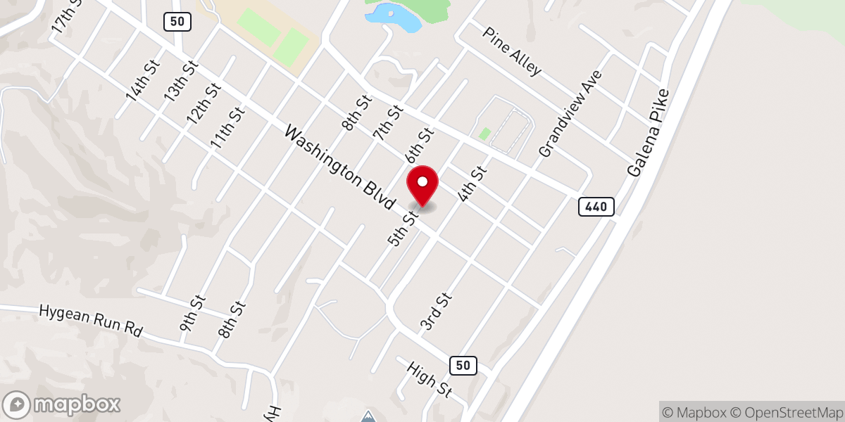 Map showing location of Nauvoo United Methodist Church