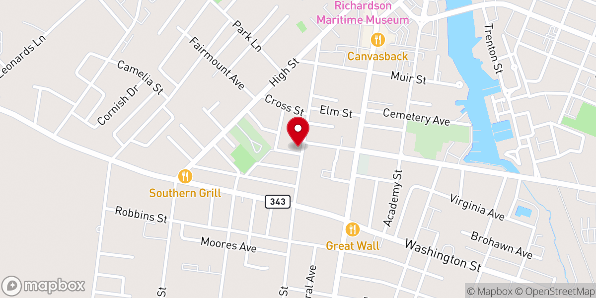 Map showing location of Bethel AME Church
