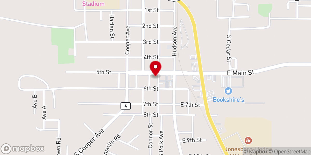 Map showing location of Jackson Parish Bank