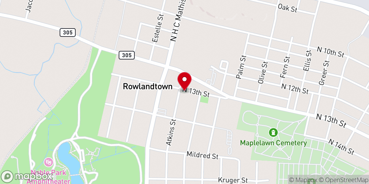Map showing location of St. John AME Church