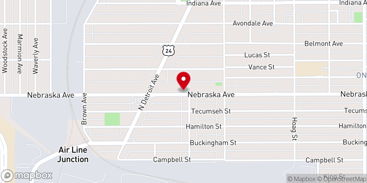 Map showing location of New Jerusalem Church of God in Christ