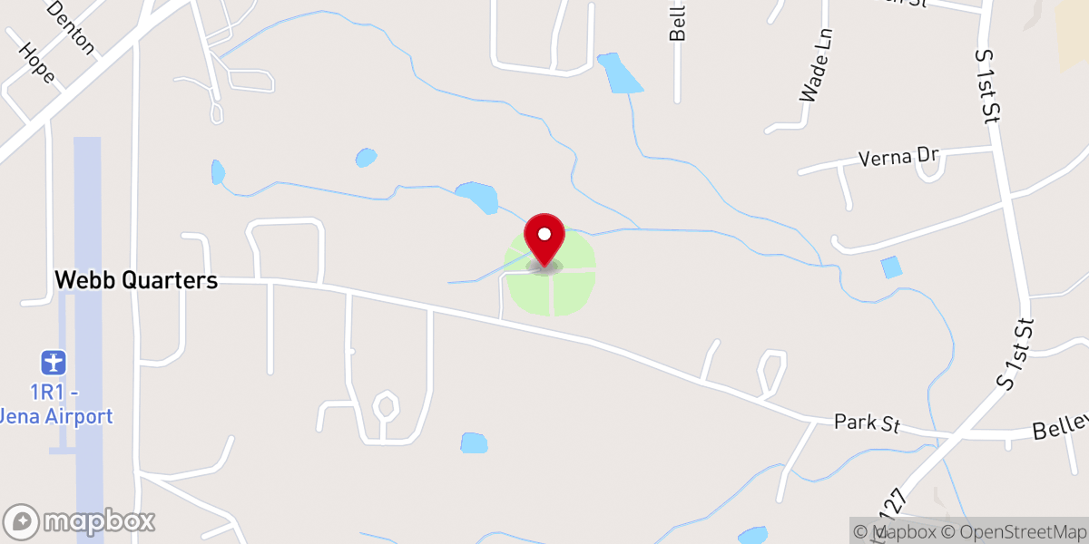 Map showing location of LaSalle Parish Recreational Park