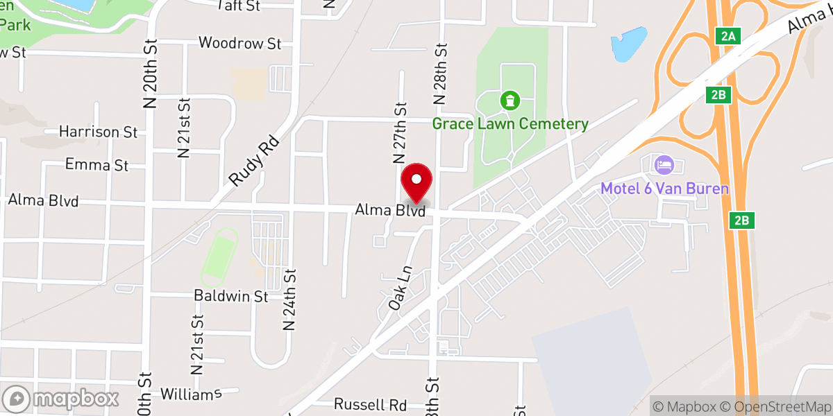Map showing location of Bethlhem Free Will Baptist Church
