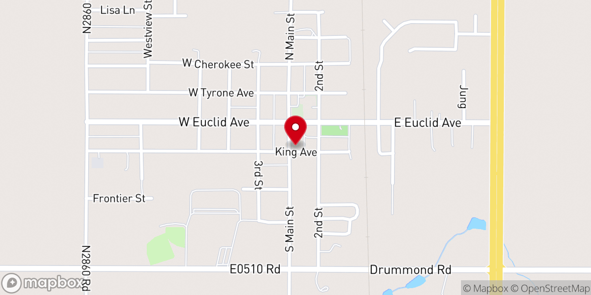 Map showing location of Town Of Waukomis