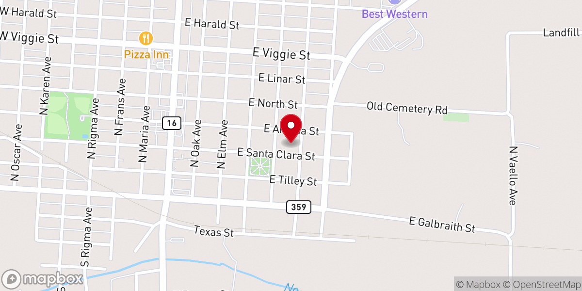 Map showing location of Franciscan Museum of Hebbronville