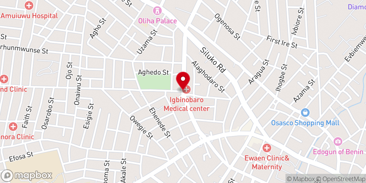 Map showing location of Rccg Maranatha Parish 39 Erhunwunse Street Benin City