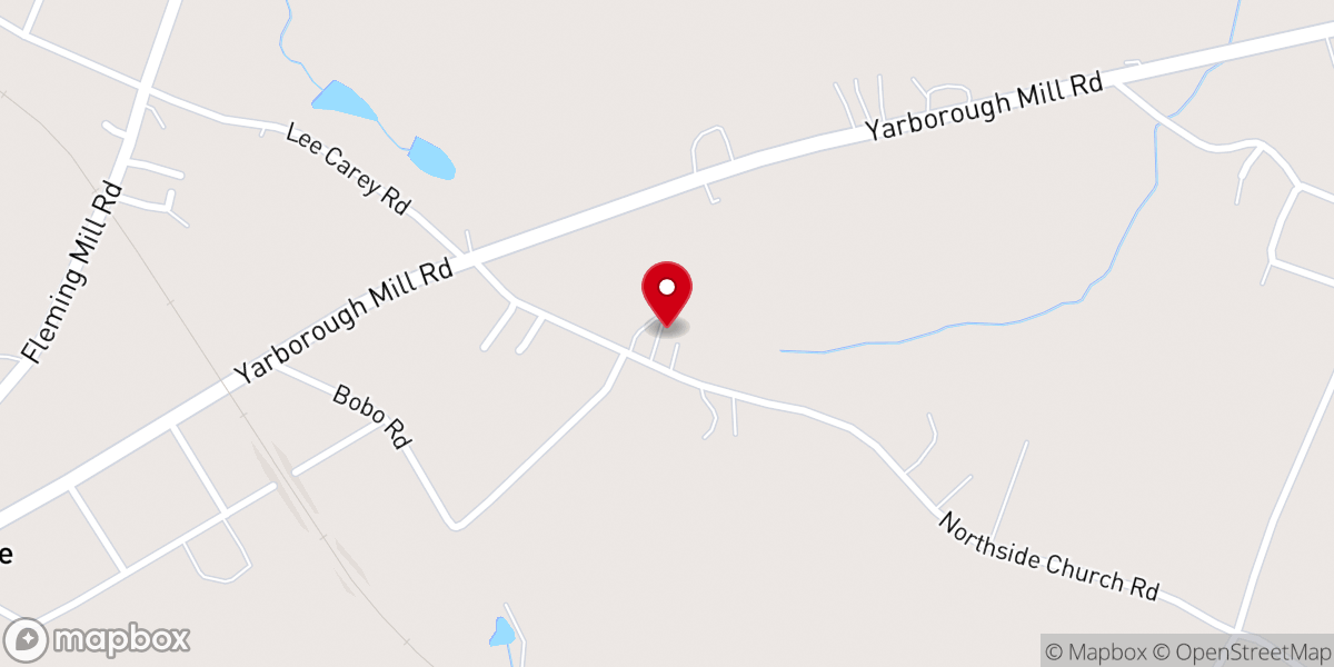 Map showing location of Northside Church of Laurens