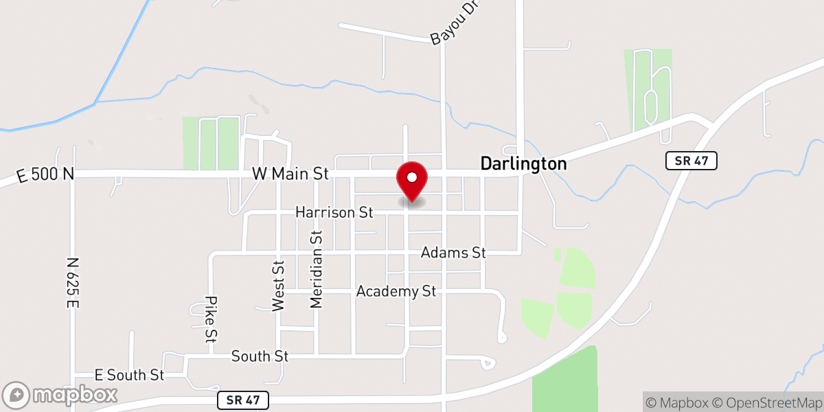 Map showing location of Darlington Community Center