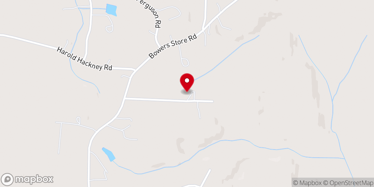 Map showing location of Evans Chapel Church