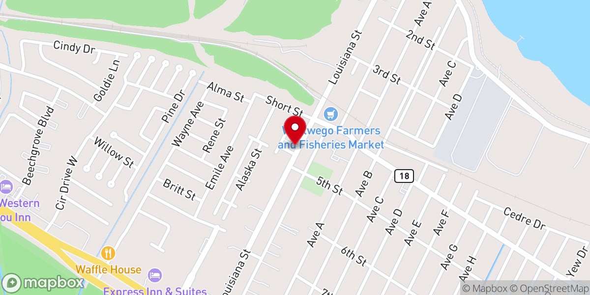 Map showing location of Westwego Church of God-Christ