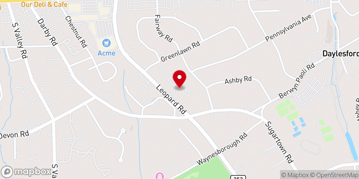 Map showing location of Saint Norbert's Church