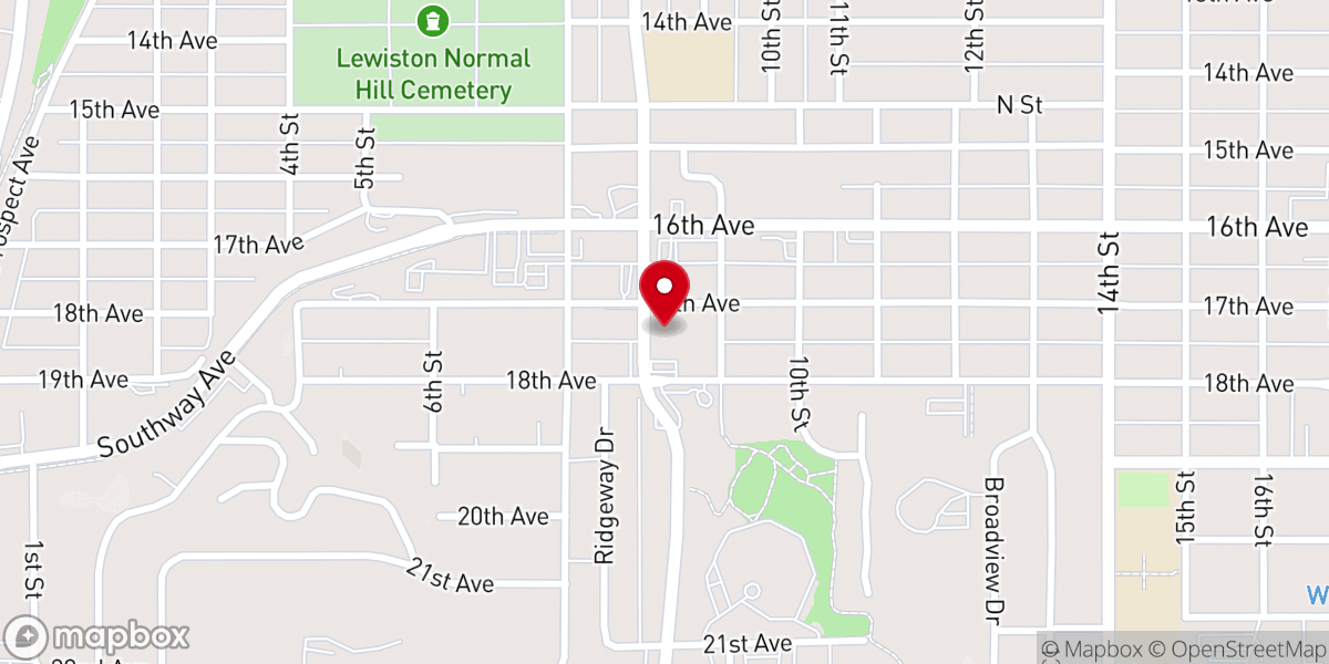 Map showing location of First Church of the Nazarene