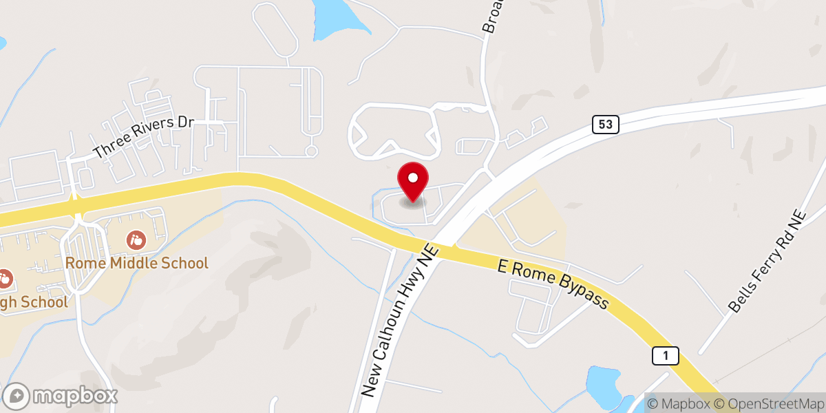 Map showing location of Calvary Baptist Church