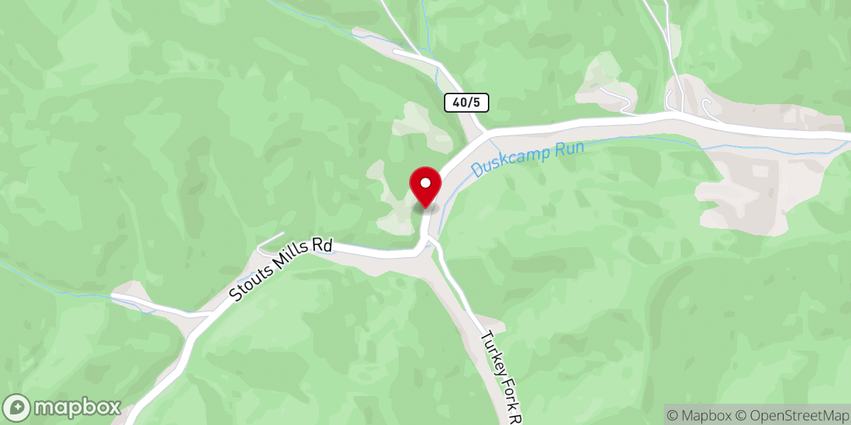 Map showing location of Duskcamp Church