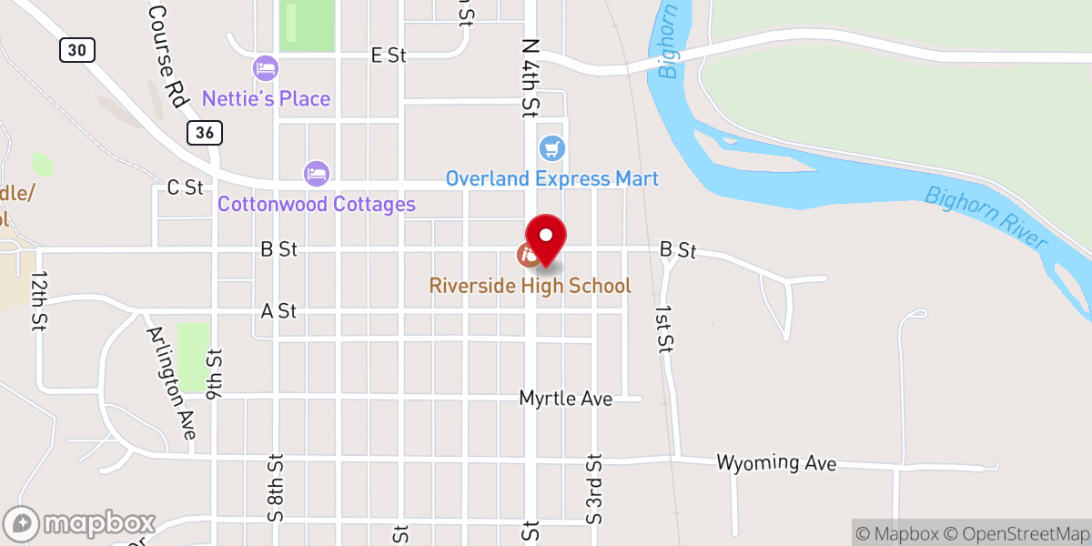 Map showing location of Basin Town Hall