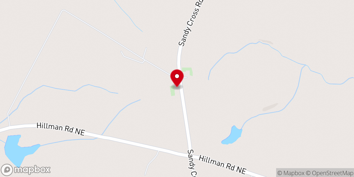 Map showing location of Sandy Cross Methodist Church