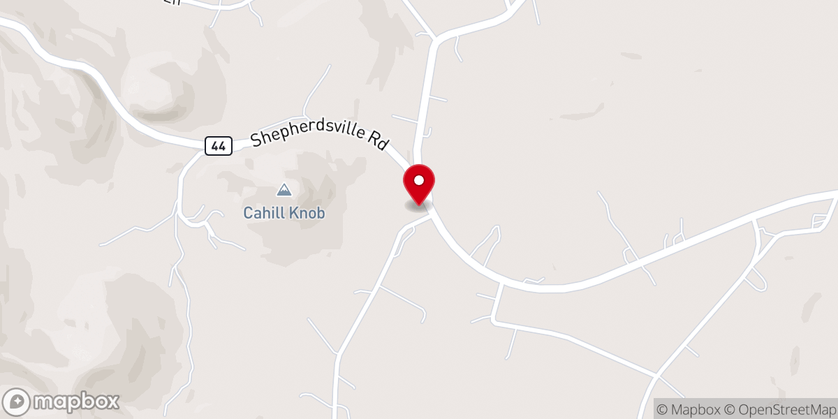 Map showing location of Bullitt Lick Baptist Church
