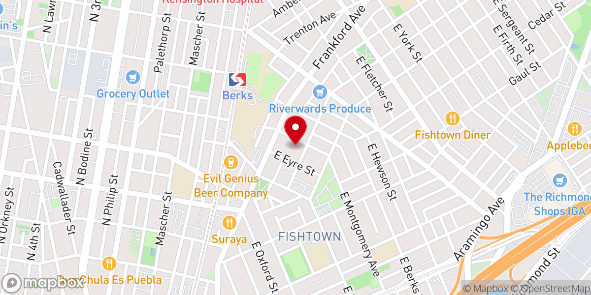 Map showing location of The Evangelical Lutheran Church of the Atonement