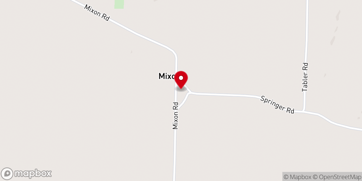 Map showing location of Mixon Baptist Church