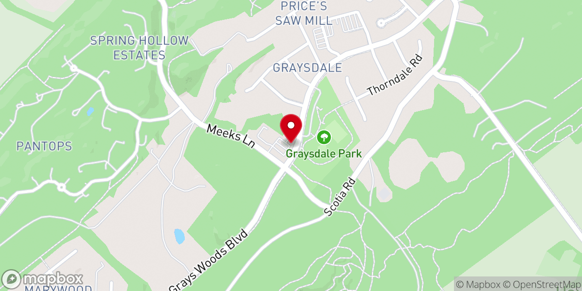 Map showing location of Grays Woods Church