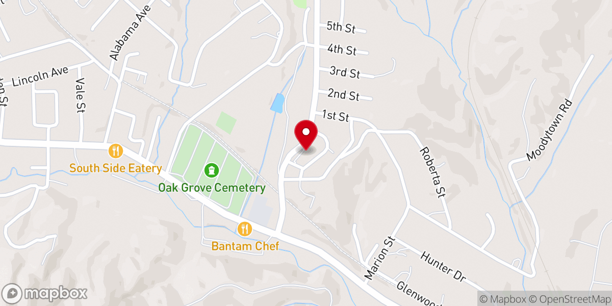 Map showing location of East Marion United Methodist Church