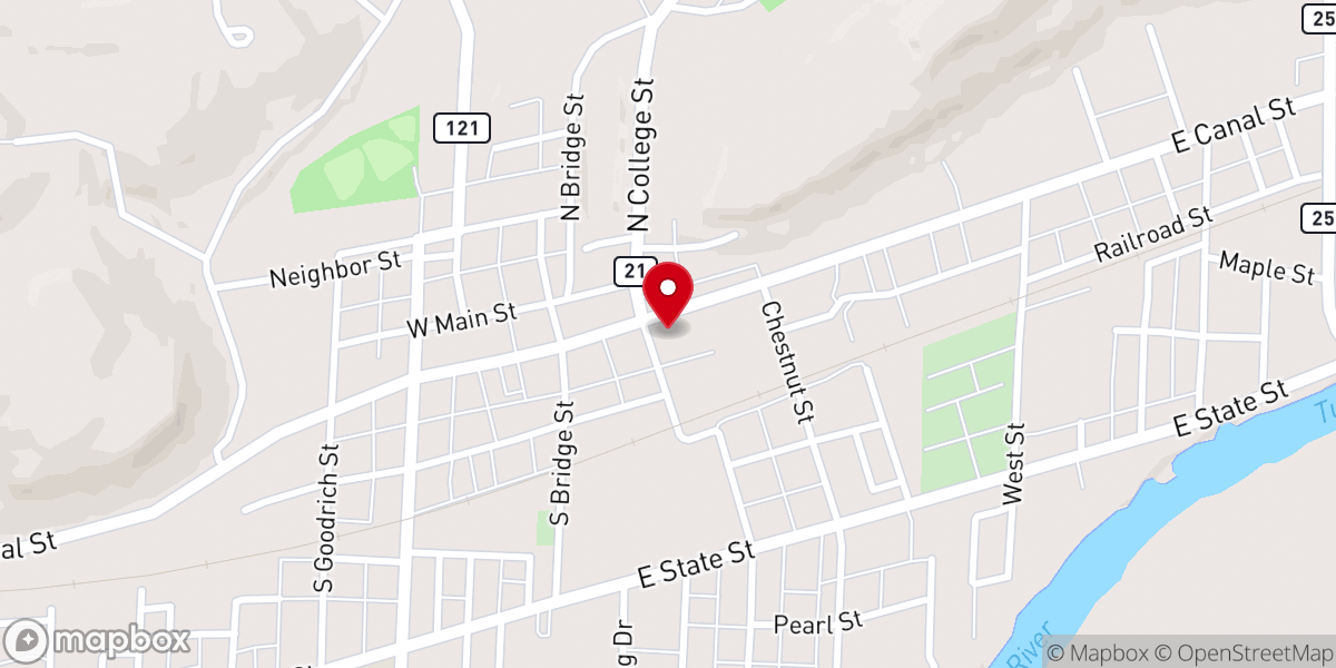 Map showing location of St Paul Lutheran Church