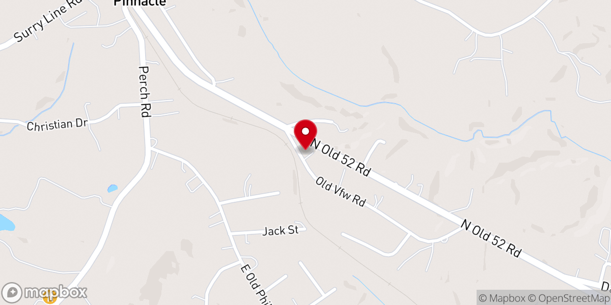 Map showing location of Hilltop Baptist Church