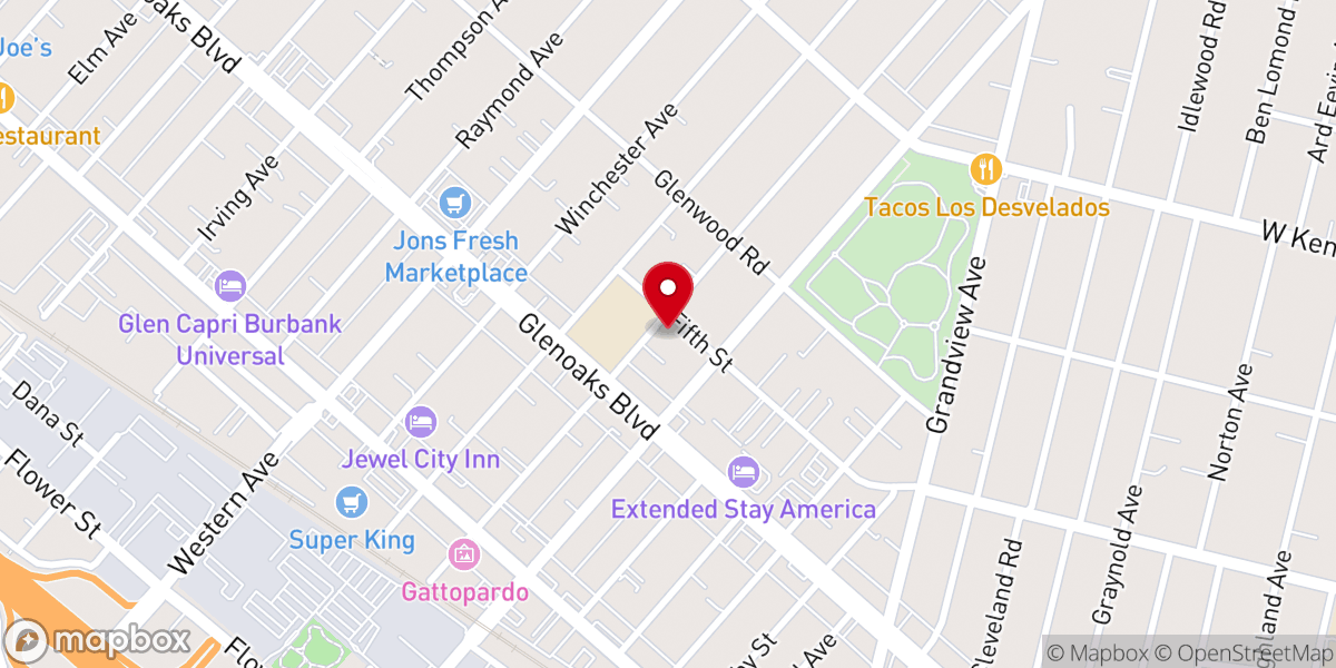 Map showing location of Grandview Presbyterian Church