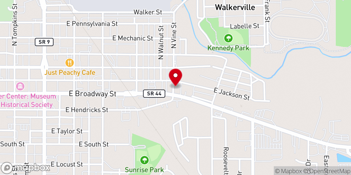 Map showing location of Fresh Fire Bible Church