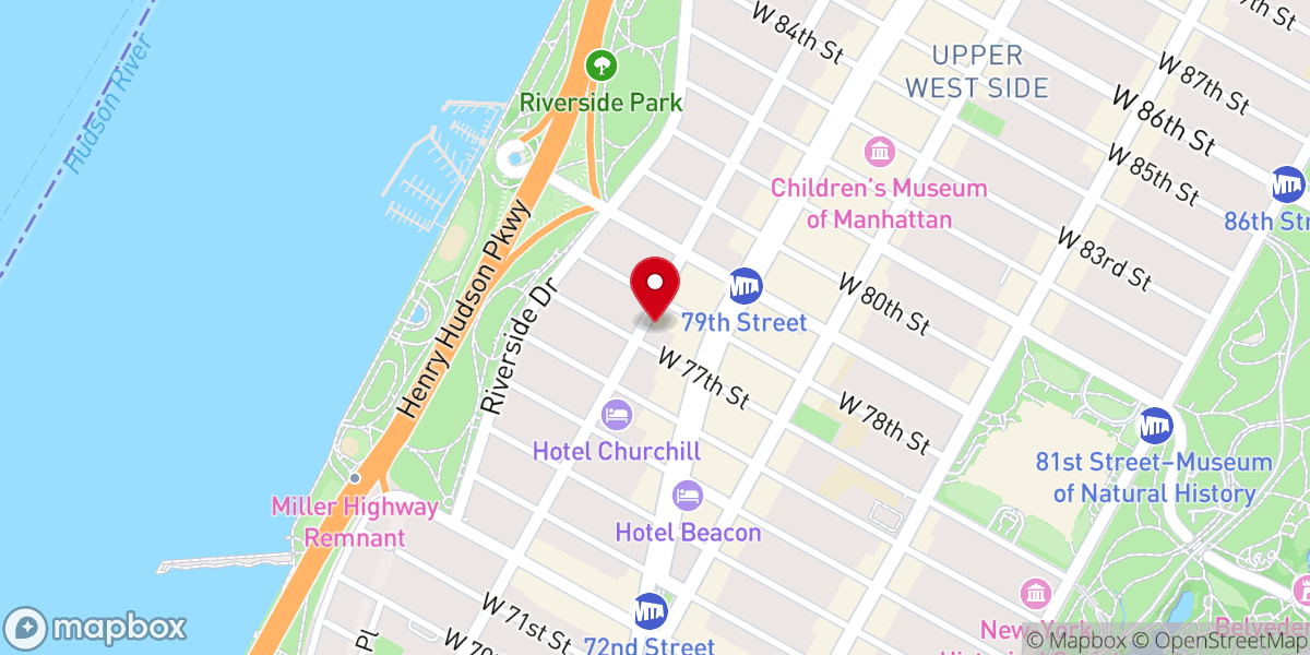 Map showing location of West End Collegiate Church