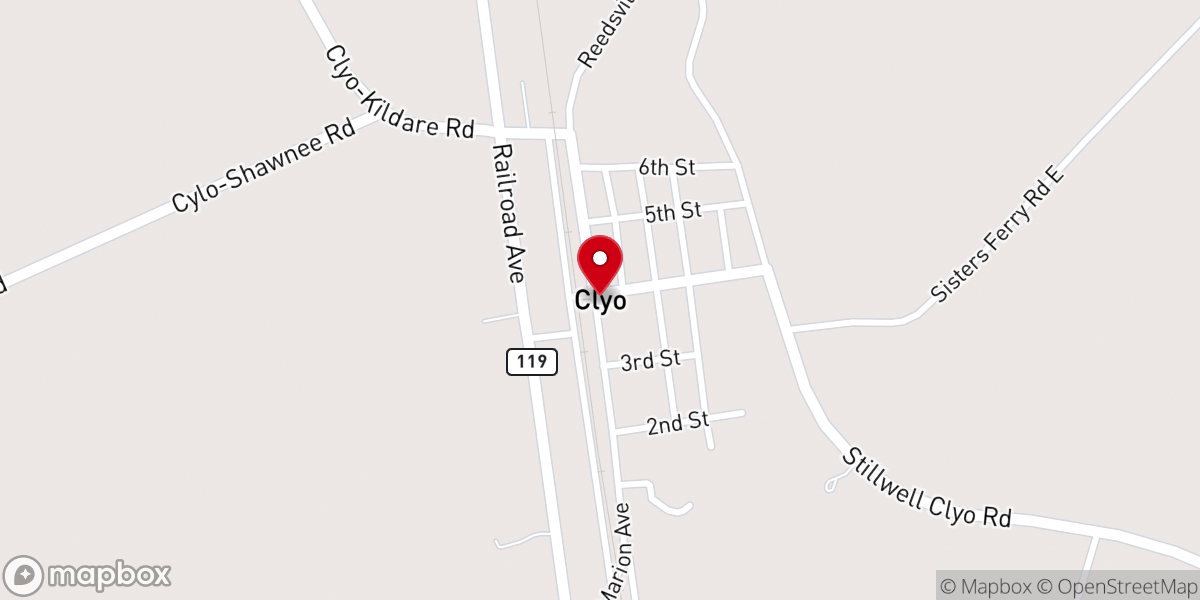 Map showing location of Clyo