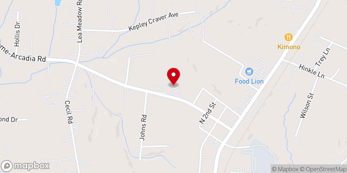 Map showing location of First Baptist Church of Welcome