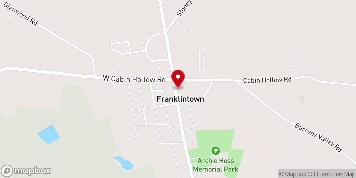 Map showing location of Franklintown United Brethren