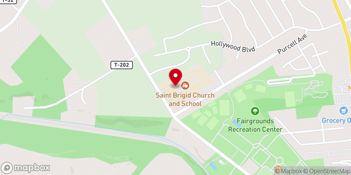 Map showing location of Saint Brigids Roman Catholic Church