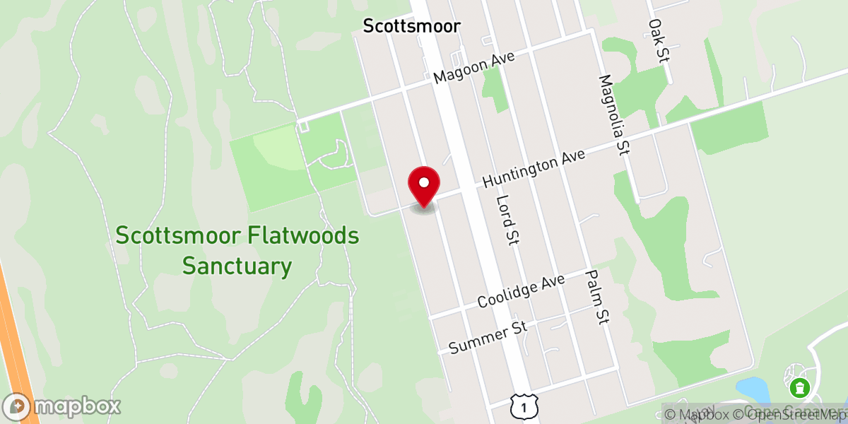 Map showing location of Free Will Baptist Church Scottsmoor