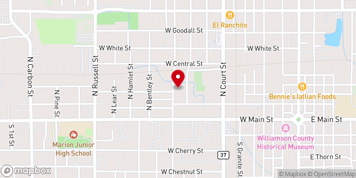Map showing location of Marion Christian Center