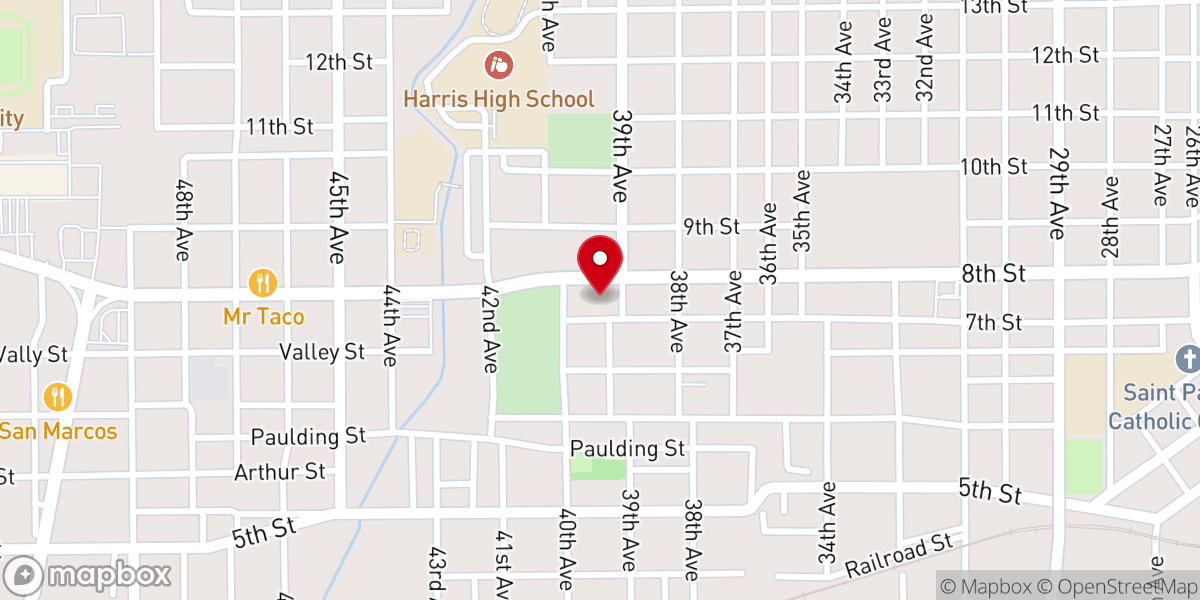 Map showing location of Calvary Baptist Church