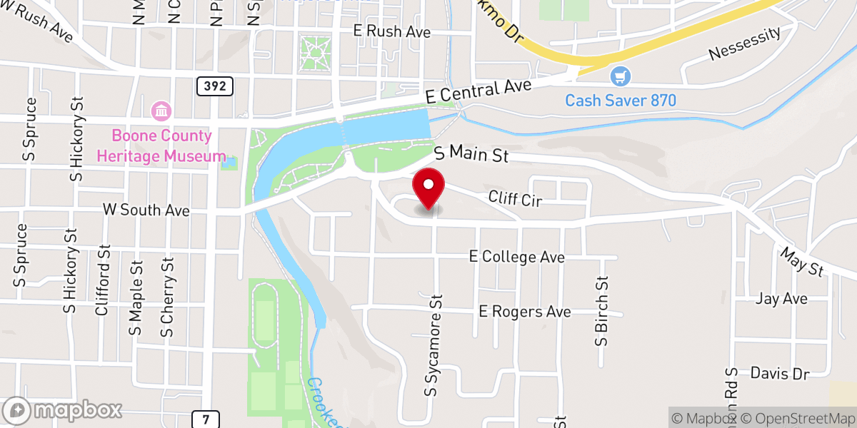 Map showing location of First Church of the Nazarene