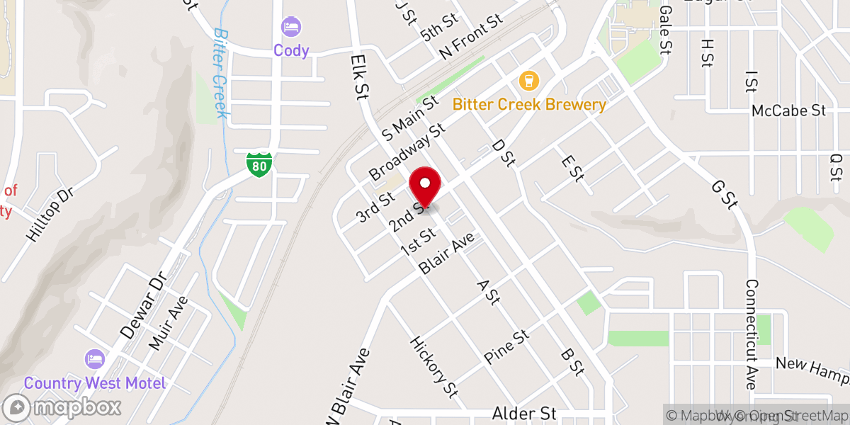 Map showing location of Rock Springs Christian Church