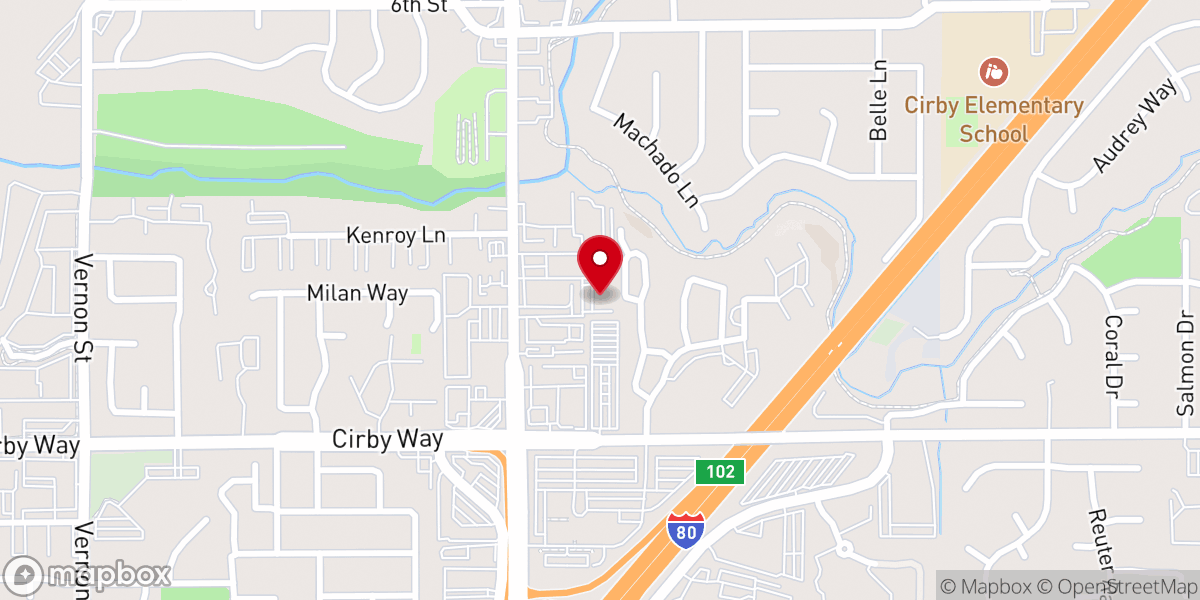 Map showing location of Calvary Chapel Roseville