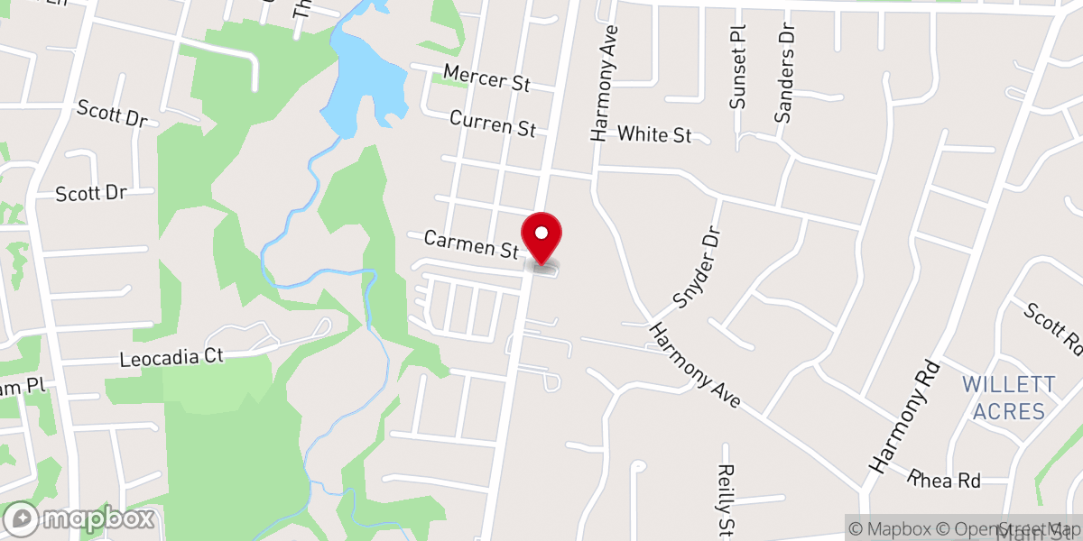Map showing location of Middletown Assembly of God