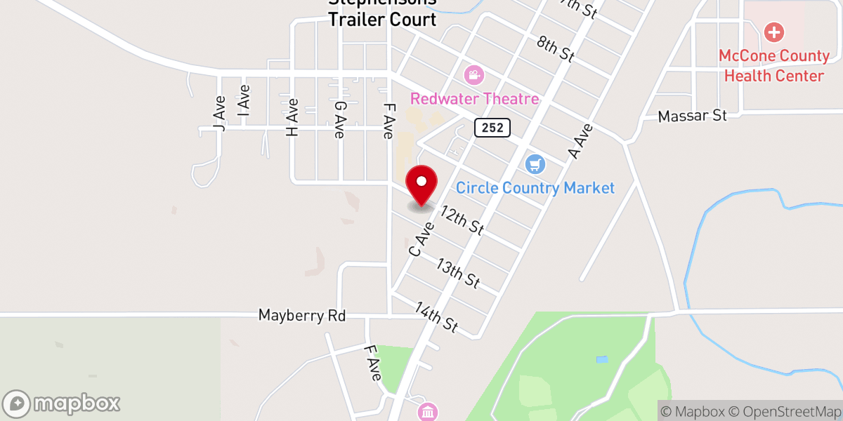 Map showing location of First Lutheran Church