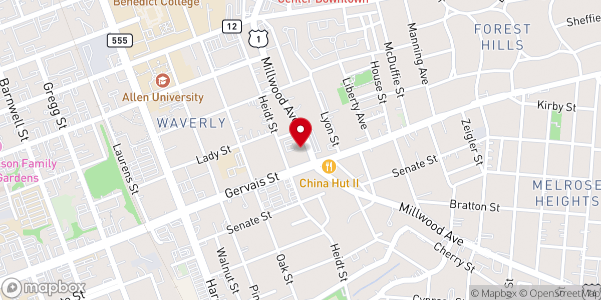 Map showing location of First Nazareth Baptist Church