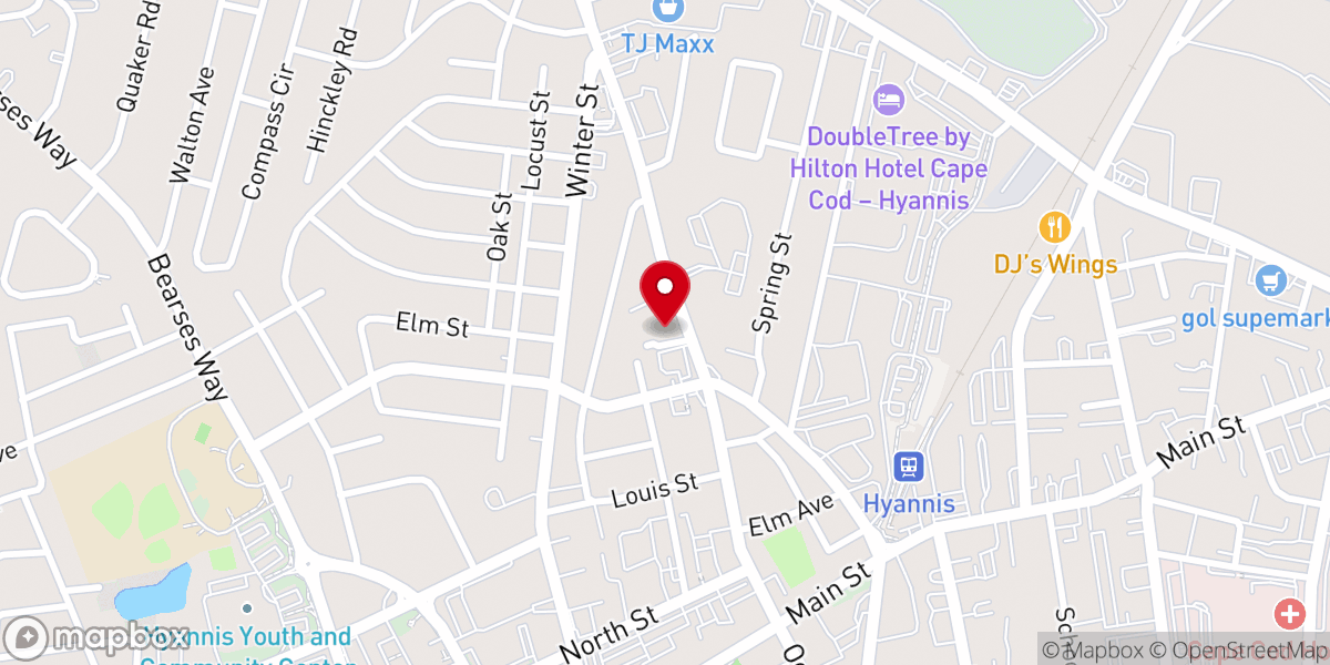 Map showing location of Assembléia de Deus Ministério do Belém - Hyannis